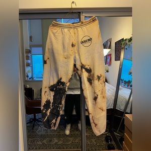 Locals Only Large bleach-dyed sweatpants in cream